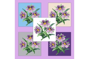 Дизайн (схема для вишивання) "Violets (Фіалки)" EP011